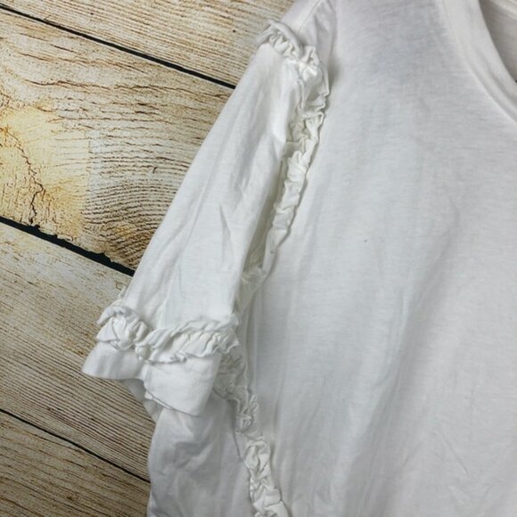 H&M white ruffle shirt size XL // 0651 - Picture 3 of 6